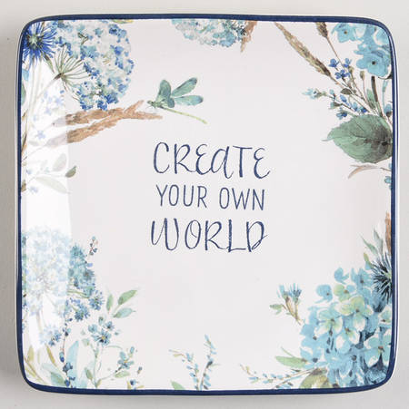 Bohemian Blue Square Canape Plate