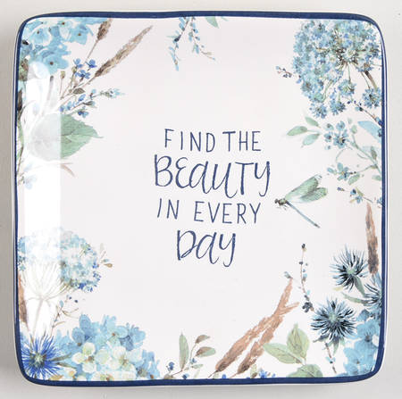 Bohemian Blue Square Canape Plate