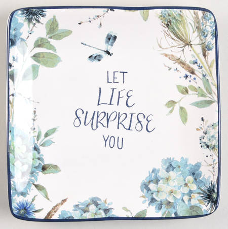Bohemian Blue Square Canape Plate