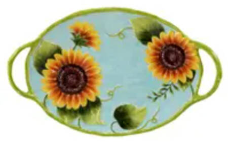 Sun Garden 16" Oval Handled Platter