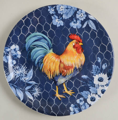 Indigo Rooster Salad Plate