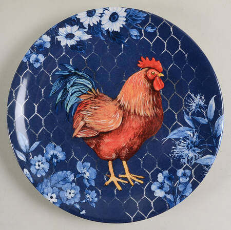 Indigo Rooster Salad Plate