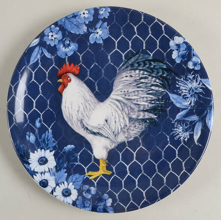 Indigo Rooster Salad Plate