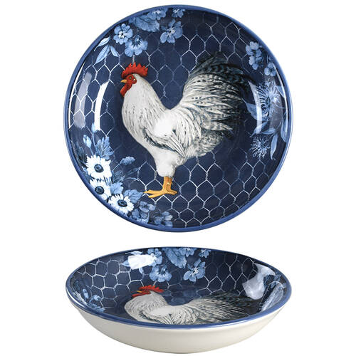 Indigo Rooster 9" Soup/Pasta Bowl
