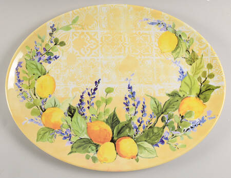 Lemon Zest 18" Oval Serving Platter
