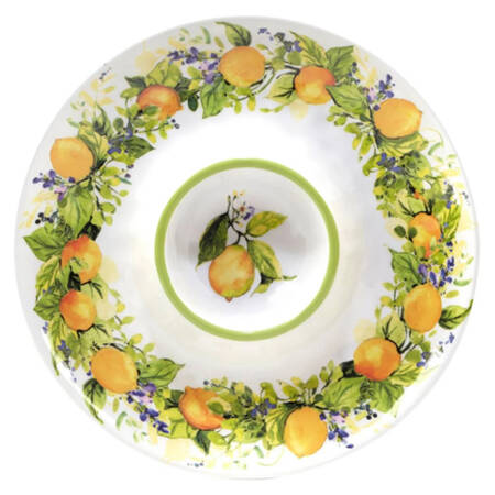 Lemon Zest Melamine Dip Bowl & Tray Set