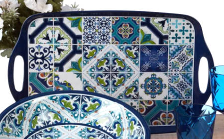 Mosaic 19" Rectangular Handled Tray