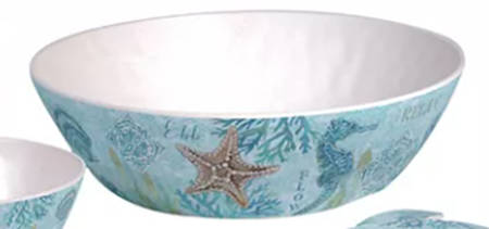 Beachcomber 12" Large Salad Serving Bowl