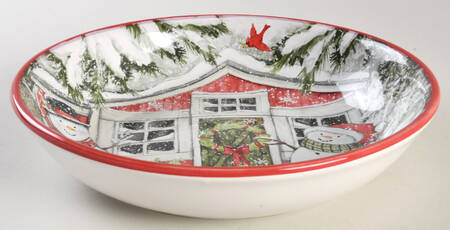 Snowman's Farmhouse 9" Soup/Pasta Bowl
