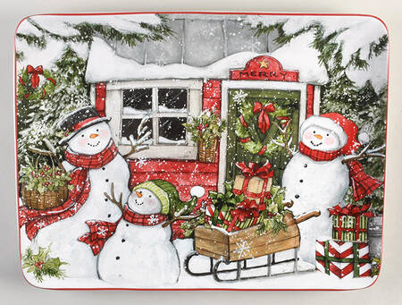 Snowman's Farmhouse 16" Rectangular Serving Platter