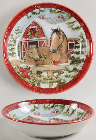 Homestead Christmas 9" Soup/Pasta Bowl