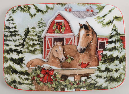 Homestead Christmas 14" Rectangular Serving Platter