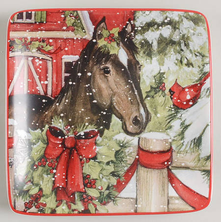 Homestead Christmas Square Canape Plate