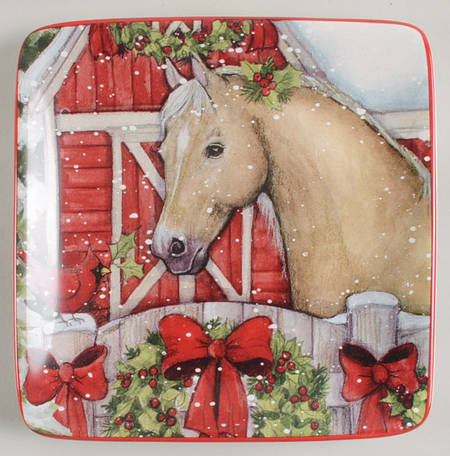 Homestead Christmas Square Canape Plate