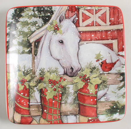 Homestead Christmas Square Canape Plate