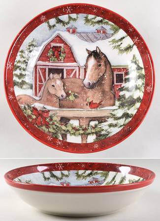 Homestead Christmas 13" Pasta Serving Bowl