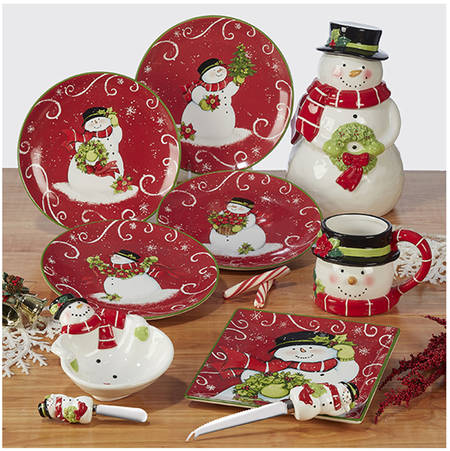 Holiday Magic Snowman Salad/Dessert Plate
