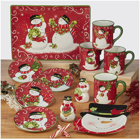 Holiday Magic Snowman 14" Rectangular Serving Platter