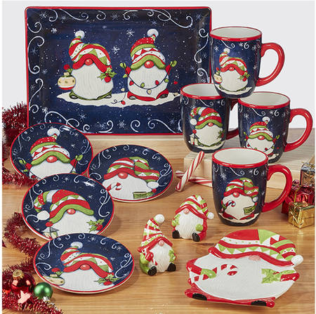 Holiday Magic Gnomes 14" Rectangular Serving Platter