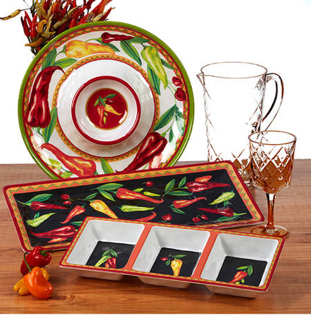 Red Hot (Melamine) 3-Part Relish