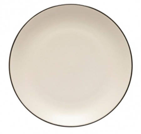 Augusta Natural (Black Trim) Salad/Dessert Plate