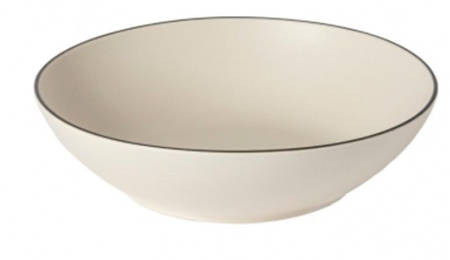 Augusta Natural (Black Trim) 7" Individual Pasta Bowl