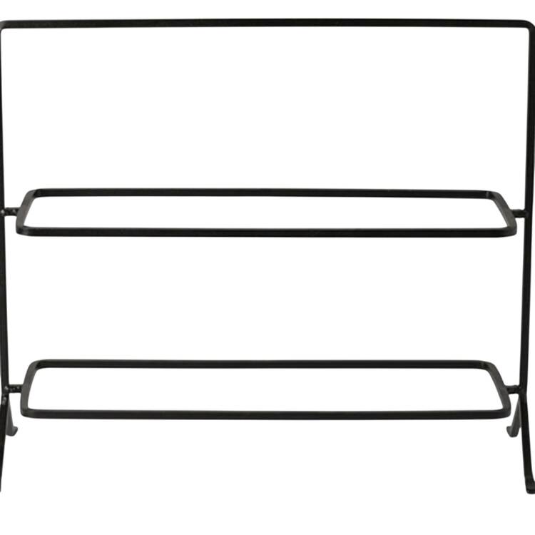 Lagoa Ecogres White 7" Rectangular Tray-Metal Holder (Holds 2 Trays)