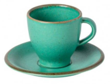 Positano Aloe Footed Demitasse Cup & Saucer Set