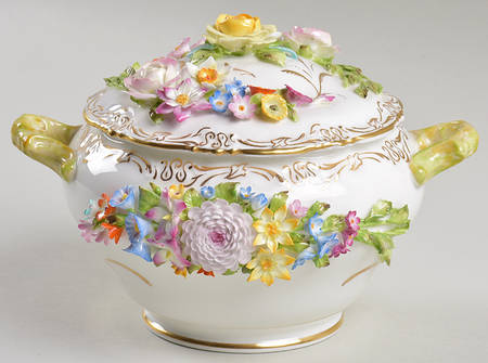 Coalbrookedale Multicolor Covered Footed Bowl