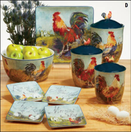 Rooster Meadow Square Canape Plate