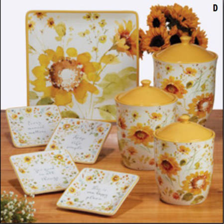 Sunflowers Forever Square Canape Plate