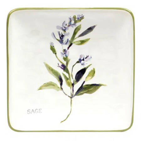 Fresh Herbs (Susan Winget) Square Canape Plate