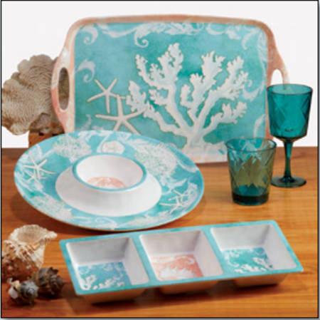 Inspired Coast 19" Rectangular Handled Tray