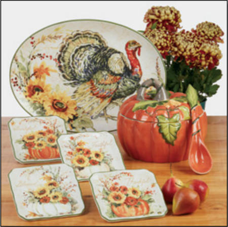Harvest Morning 16" Oval Turkey Platter
