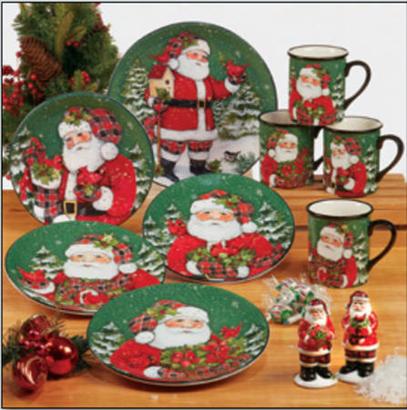 Christmas Lodge Santa Dinner Plate