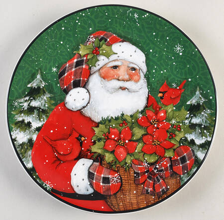 Christmas Lodge Santa Salad Plate