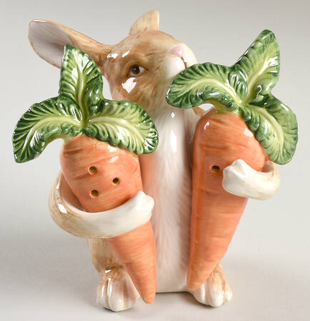 Easter Traditions Figural Salt & Pepper Set W/Holder