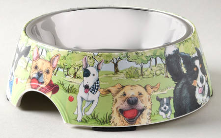 Dog Park Pet Bowl with Metal Insert