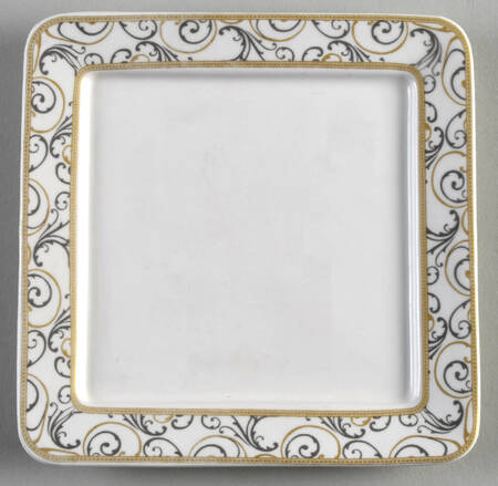 Veluto-Gray Metal Stand for - Set of 8 Square Appetizer Plate
