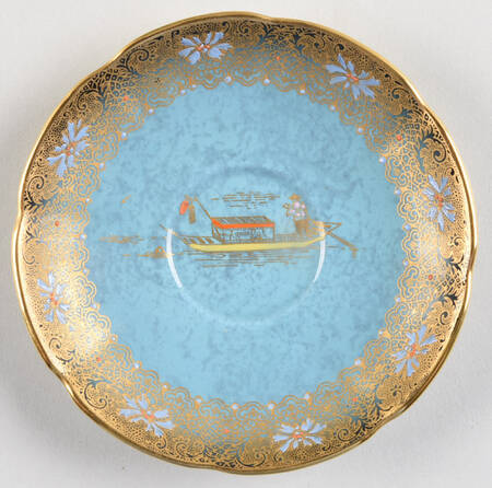 Bleu Royal (Pagoda) Saucer for Demitasse Cup