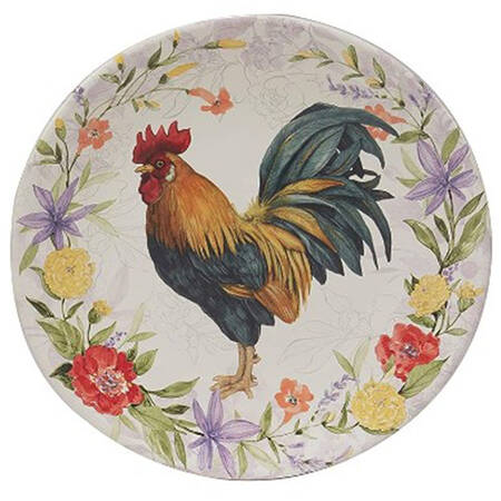 Floral Rooster Salad/Dessert Plate