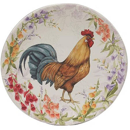 Floral Rooster Salad/Dessert Plate