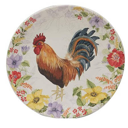 Floral Rooster Salad/Dessert Plate
