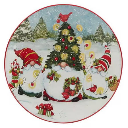 Christmas Gnomes Salad/Dessert Plate