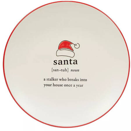 Christmas Fun Red Dessert/Pie Plate