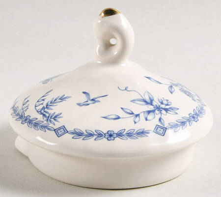 Toile Blue (Scalloped, Gold Trim) Lid for Teapot