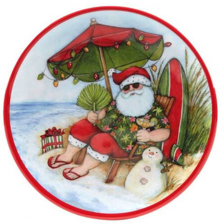 Santa's Beach (Melamine) Salad/Dessert Plate