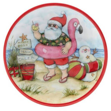 Santa's Beach (Melamine) Canape Plate