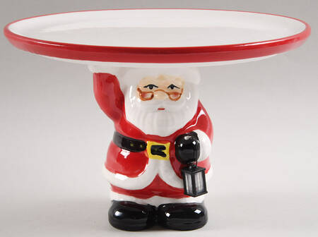Classic Christmas 10" Diameter Pedestal Cake Stand