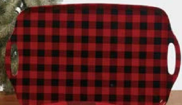 Red Buffalo Plaid (Melamine) 19" Handled Tray